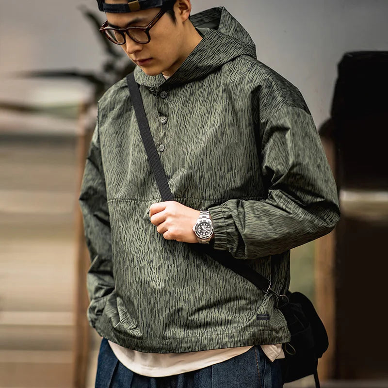 Raindrop Camouflage Hooded Jackets for Men